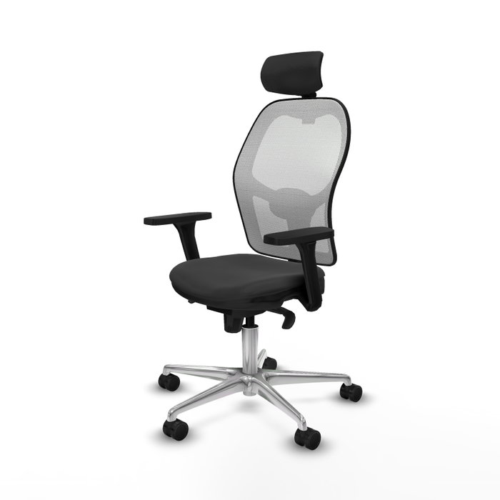 PIQUERAS Y CRESPO Silla de oficina Jorquera con mecanismo Sincro, Gris oscuro y Blanco