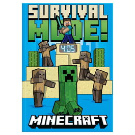 KIDS LICENSING Cuaderno con Reloj LED Minecraft 28x25x2cm