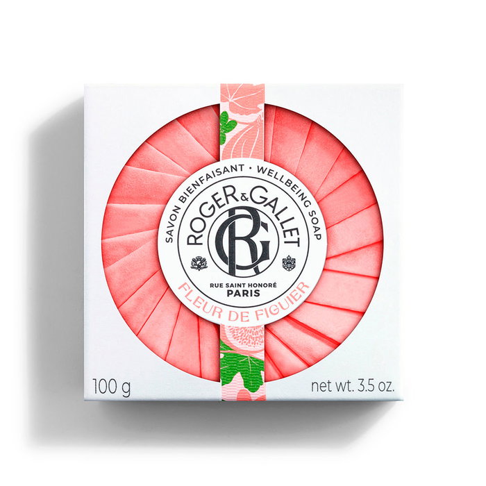Roger & Gallet Fleur de Figuier - Jabón Perfumado en Pastilla, Fragancia de Higo y Pomelo, 100 g