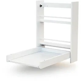Webaby Cambiador de Pared AT4 Blanco Plegable con 2 Estantes de Almacenamiento Ahorro de Espacio Ideal para Bebés