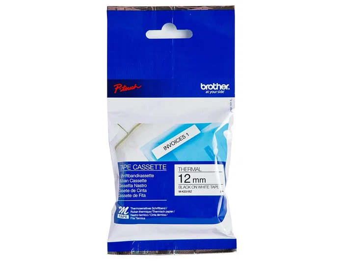 Brother MK231BZ Cinta de etiquetas no laminada 12 mm Blanco/negro Brother MK231BZ Cinta de etiquetas no laminada 12 mm Blanco/negro