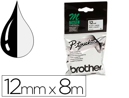 Brother MK231BZ Cinta de etiquetas no laminada 12 mm Blanco/negro Brother MK231BZ Cinta de etiquetas no laminada 12 mm Blanco/negro
