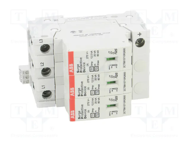 ABB OVR T1-T2 3L 12.5-275S P TS QS Limitador de sobretensiones Tipo 1+2 de 3 polos