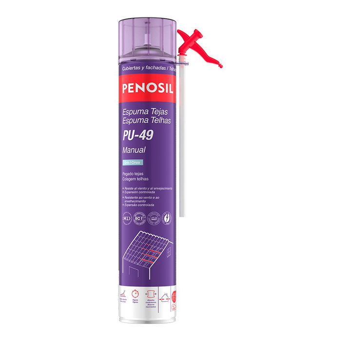 Penosil Espuma poliuretano PU-49M para pegado de tejas, gris, 750 ml Penosil Espuma poliuretano PU-49M para pegado de tejas, gris, 750 ml
