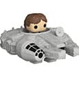 Star Wars Bitty POP! Rides Vinyl Figura Display Han Solo w/Millenium Falcon 2,5 cm