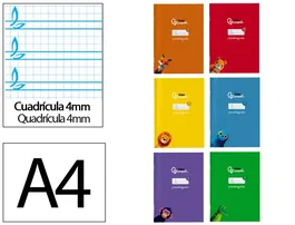 Liderpapel Libreta Pautaguía Cuadriculada 4mm con Margen A4