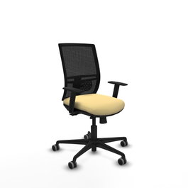 PIQUERAS Y CRESPO Silla de oficina Yunquera con mecanismo Sincro/Traslack Crema y Negro
