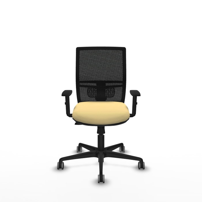 PIQUERAS Y CRESPO Silla de oficina Yunquera con mecanismo Sincro/Traslack Crema y Negro