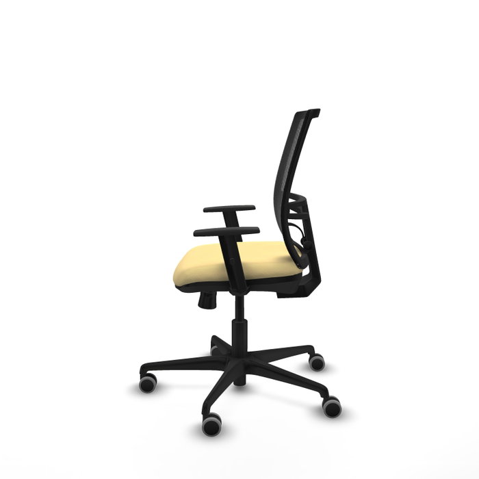 PIQUERAS Y CRESPO Silla de oficina Yunquera con mecanismo Sincro/Traslack Crema y Negro