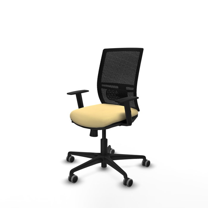 PIQUERAS Y CRESPO Silla de oficina Yunquera con mecanismo Sincro/Traslack Crema y Negro