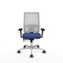PIQUERAS Y CRESPO Silla de oficina Horna con mecanismo Sincro/Traslack, Azul marino y Blanco