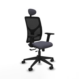 PIQUERAS Y CRESPO Silla de oficina Motilla con mecanismo Sincro/Traslack, Gris oscuro y Negro