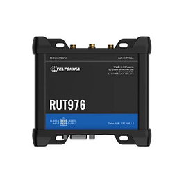 Teltonika RUT976 Redcap 5G Router, Wi-Fi 4, Dual SIM, 4x FE LAN, RS232, RS485, Negro