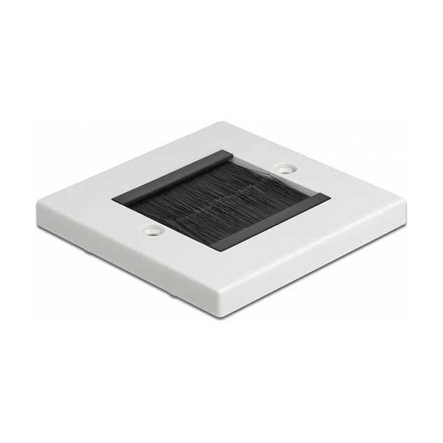 DeLOCK Cubierta para manejo de cables 86 x 86 mm con tiras de cepillo negras