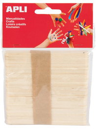 Palillos Planos Apli Madera Natural Finos 11,4 Cm. Bolsa De 50 (Set de 5)