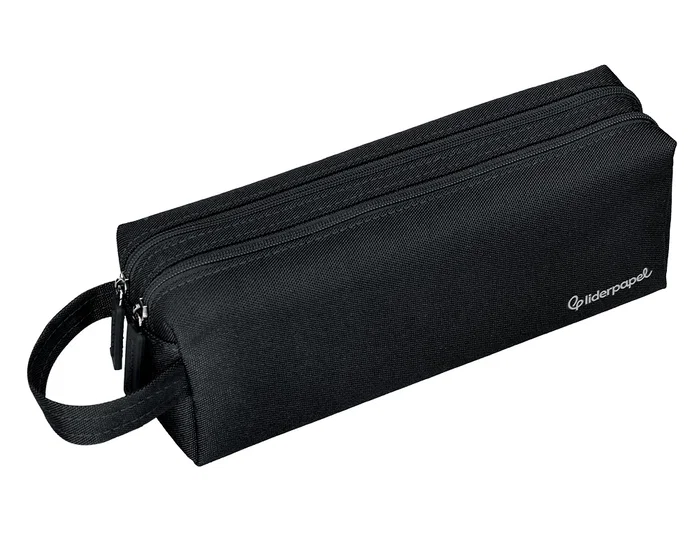 Liderpapel Estuche portatodo Classic rectangular con asa, 2 cremalleras, negro Liderpapel Estuche portatodo Classic rectangular con asa, 2 cremalleras, negro