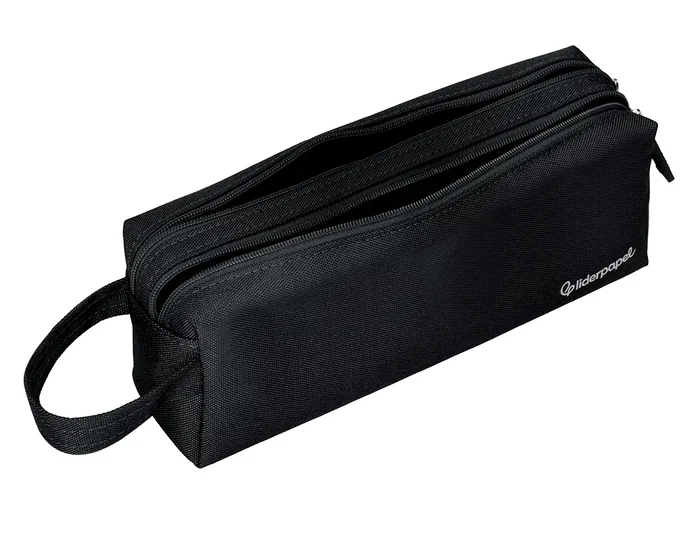 Liderpapel Estuche portatodo Classic rectangular con asa, 2 cremalleras, negro Liderpapel Estuche portatodo Classic rectangular con asa, 2 cremalleras, negro