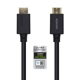 Aisens Cable HDMI V2.1 Premium Alta Velocidad 8K@60Hz 48Gbps HDR Ethernet (Negro, 2.0 m)