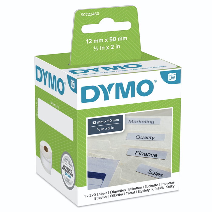 Dymo Etiquetas para carpetas colgantes 50x12mm Blanco