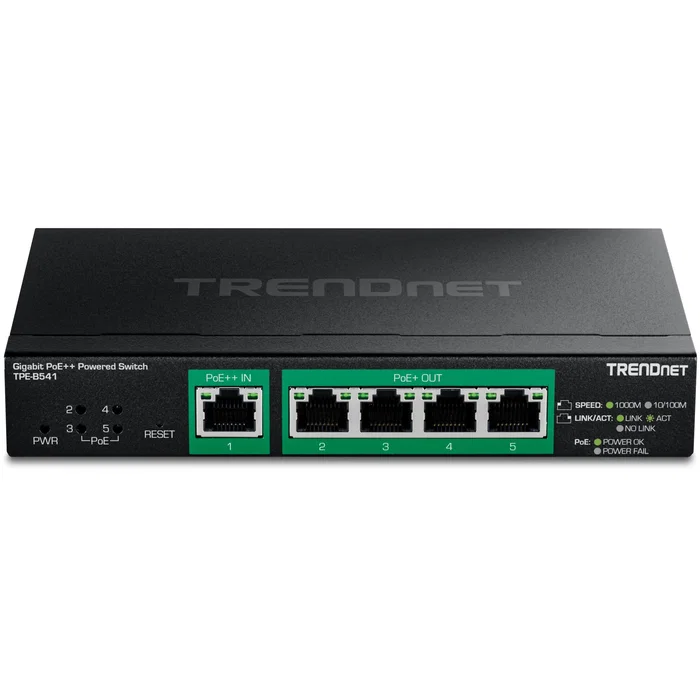 TRENDnet TPE-B541 Switch Gestionado Gigabit PoE++ de 5 Puertos