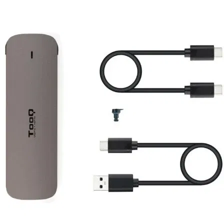 Tooq TQE-2202BR Caja Externa para Disco SSD M.2, USB 3.1 Gen1, Sin Tornillos, Color Marrón