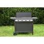 Grill Garden GRI3326880021520 - Barbacoa de Gas, 4 Quemadores, Negra, Tapa Protectora, Encendido Piezoeléctrico
