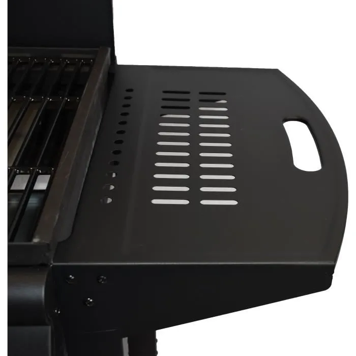 Grill Garden GRI3326880021520 - Barbacoa de Gas, 4 Quemadores, Negra, Tapa Protectora, Encendido Piezoeléctrico