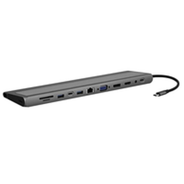 T'nB DSMST12V2 Dock Estación de Acoplamiento USB-C 12 en 1 para 3 Pantallas, HDMI/DP/VGA, Ethernet, 4K@60Hz, USB 3.2, SD, Aluminio, 5000 Mbit/s