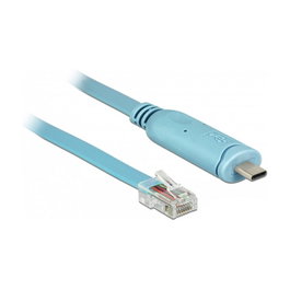 DeLOCK Adaptador USB 2.0 Tipo C a 1 x Serie RS-232 RJ45, 3 m, Azul