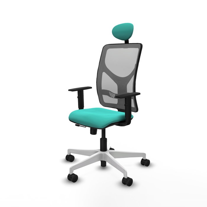 PIQUERAS Y CRESPO Silla de oficina Motilla con Mecanismo Sincro/Traslack, Turquesa y Gris