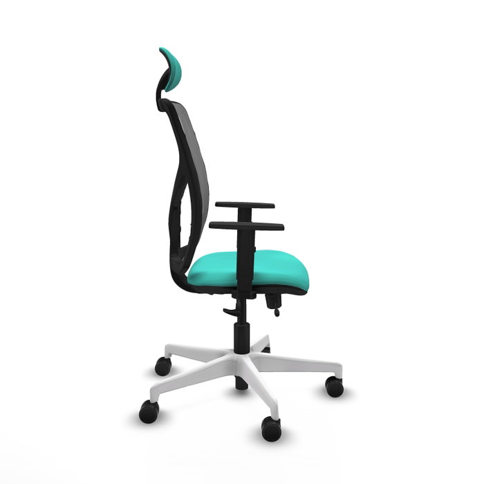 PIQUERAS Y CRESPO Silla de oficina Motilla con Mecanismo Sincro/Traslack, Turquesa y Gris