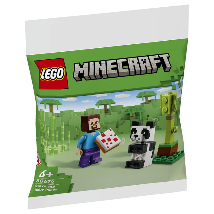 LEGO 30672 Minecraft Steve con Panda Bebé Juego de Construcción Polybag 35 Piezas Multicolor para Niños +6 Años