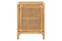 DKD Home Decor Mesita Auxiliar Abeto y Ratán con 1 Puerta