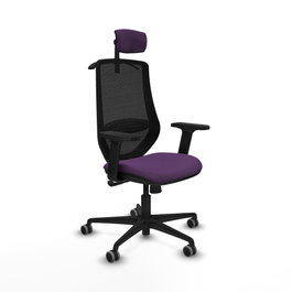 PIQUERAS Y CRESPO Silla de oficina Mardos con Mecanismo Sincro, Morado/Negro