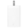 ASUS 100W USB-C GaN Cargador Rápido Universal, 2 Puertos Tipo C, 1 Puerto USB 2.0, 1.5 m, Blanco, Carga Rápida PD 3.0