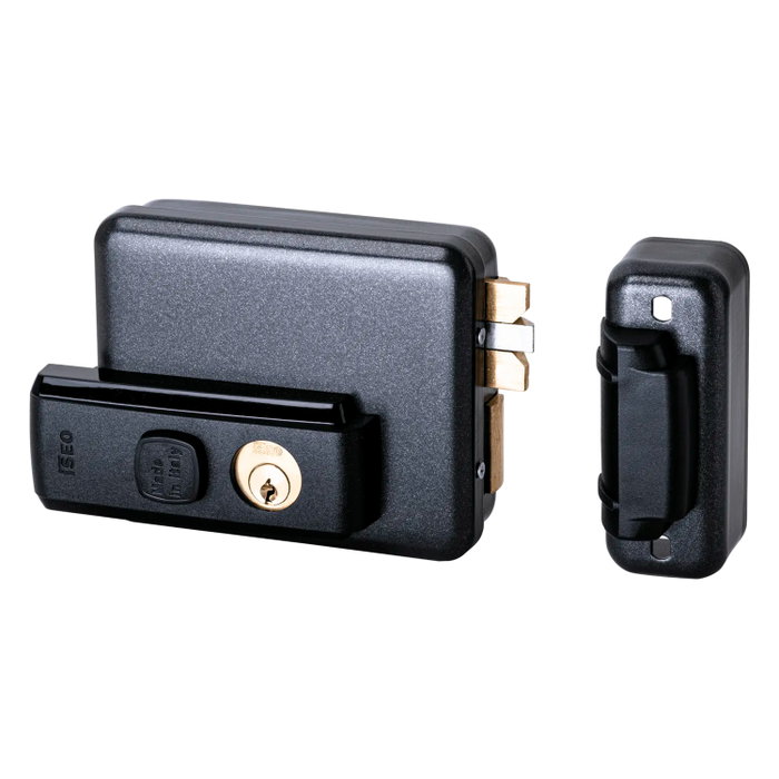 ISEO Cerradura Eléctrica Serie 52N Reversible 50/60/70/80 mm con Pulsador