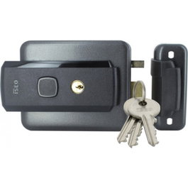 ISEO Cerradura Eléctrica Reversible Regulable 50/60/70/80 con Pulsador y Llaves