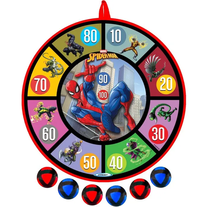 Marvel - Diana de Dardos Spider-Man, Juego de Precisión con Diseño de Araña, 36 cm