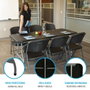 Color Baby Mesa rectangular plegable negra 182X76X73,5 cm