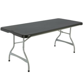 Color Baby Mesa rectangular plegable negra 182X76X73,5 cm