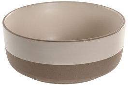 DKD Home Decor Bol Gres Beige 16x16x6.5 cm (6 Unidades) Apto Microondas y Lavavajillas