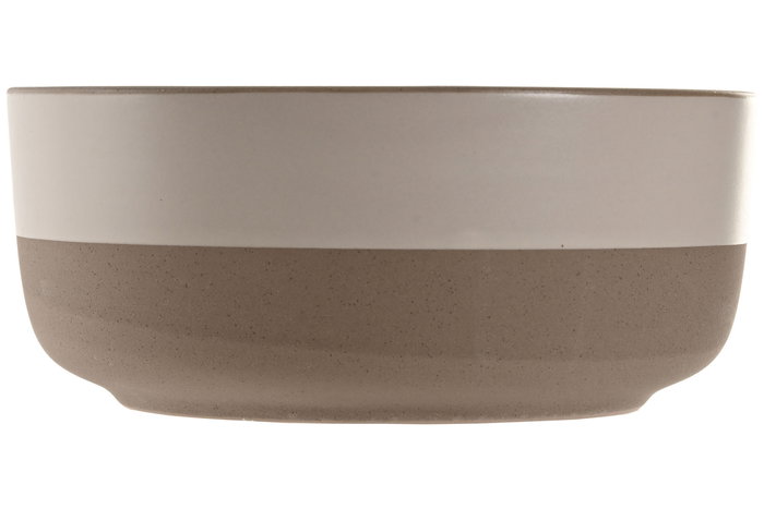 DKD Home Decor Bol Gres Beige 16x16x6.5 cm (6 Unidades) Apto Microondas y Lavavajillas