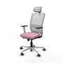PIQUERAS Y CRESPO Silla de oficina Haches Rosa y Blanco