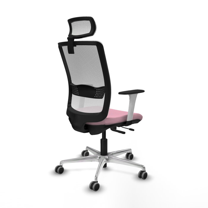 PIQUERAS Y CRESPO Silla de oficina Haches Rosa y Blanco