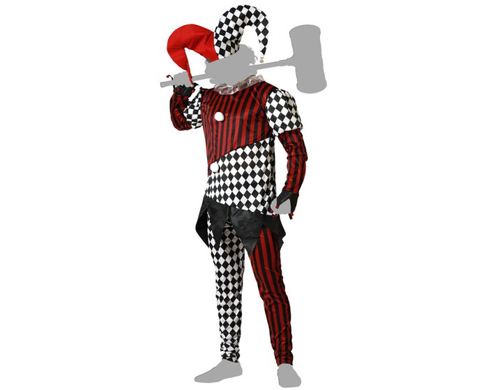 Disfraz de Arlequín Blanco y Negro para Hombre Adulto, con Gorro característico, ideal para Halloween y fiestas teatrales. Talla XS-S. Disfraz de Arlequín Blanco y Negro para Hombre Adulto, con Gorro característico, ideal para Halloween y fiestas teatrales. Talla XS-S.