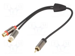 4CARMEDIA Cable RCA de 0,2m Negro/Dorado