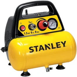 Stanley Compresor Horizontal Coaxial 6 L 1.5 HP con Manguera y Pistola de Aire