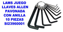 LAMS Juego de Llaves Allen Pavonadas con Anilla, 10 Piezas