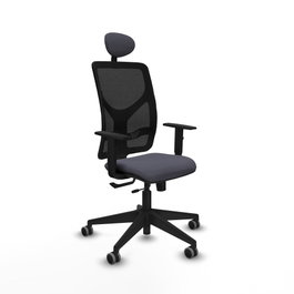 PIQUERAS Y CRESPO Silla de oficina Motilla Gris oscuro/Negro con mecanismo Sincro/Traslack