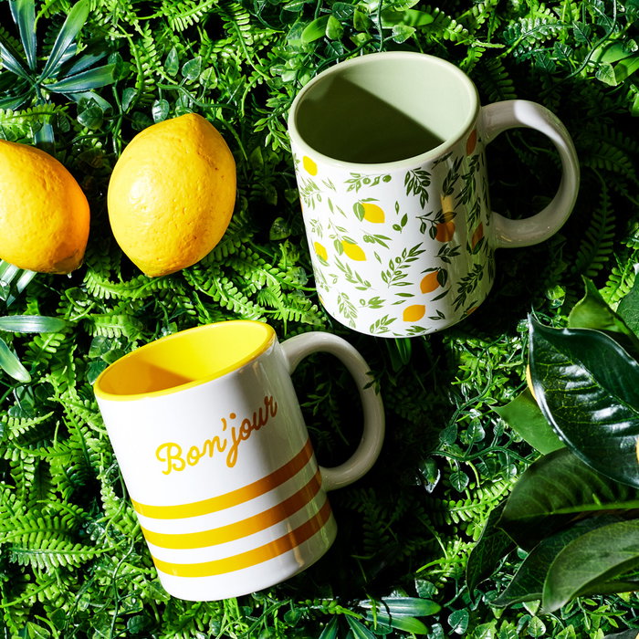 Home Deco Factory Mug Bain De Soleil 300 Ml Estampado Limones Bon'jour